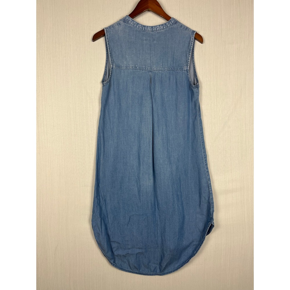 Merona Womens S Blue Lyocell Shift Dress Sleeveless Hi-Lo Hem Casual - Picture 6 of 10
